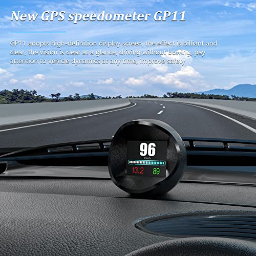 AWOLIMEI Head up Display for Cars, GPS Speedometer, GP11 Car HUD,Windshield Head-up Display, Incline Meter, Speed Warning, Slope Warning, Work for All Vehicles