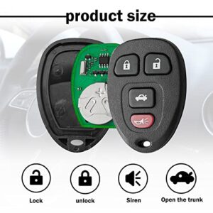 4 Button Keyless Entry Remote Control Compatible with Chevy Monte Carlo Impala Cadillac DTS Buick Lucerne 2006-2013 OUC60270, OUC60221, 15912859