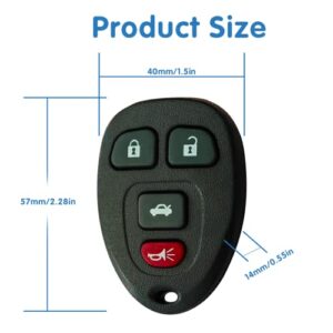 4 Button Keyless Entry Remote Control Compatible with Chevy Monte Carlo Impala Cadillac DTS Buick Lucerne 2006-2013 OUC60270, OUC60221, 15912859