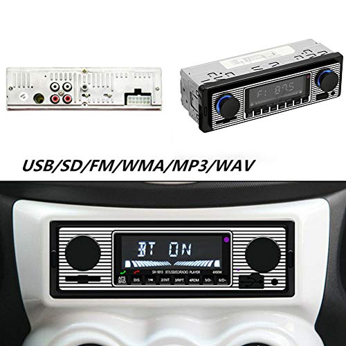 Car Stereo for Bluetooth, Retro Car FM Radio Smart Player, Electronic Auto FM Radio Receiver, Hands-Free Calling, Support MP3/WMA/WAV/AUX