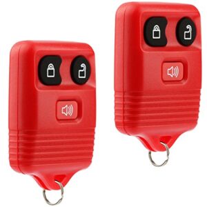 key fob keyless entry remote fits ford, lincoln, mercury, mazda f150 f250 f350 escape expedition explorer ranger flex (red), set of 2