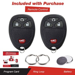 2X KeylessOption Remote Key Fob for GM (15114374, KOBGT04A)