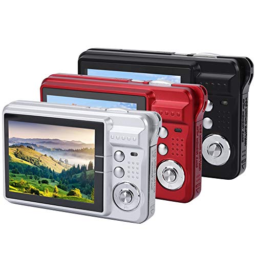 Digital Camera COMS Sensor 18MP, HD Digital Video Camera Auto Focus Camera with 8X Zoom, 2.7 Inch Screen, USB 2.0 Port, Builtin Speaker, Battery Operated, for Senior Kids(Black)