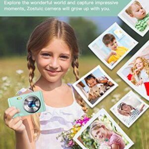 Digital Camera, Zostuic Autofocus 48MP Kids Camera with 32 GB Card Vlogging Camera with 16X Zoom, Compact Portable Mini Cameras for 4-15 Year Old Kids Children Teen Student Girls Boys(Green)