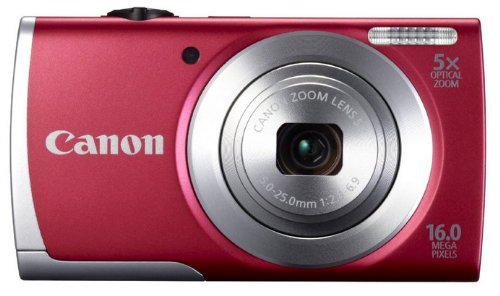 Canon 8255B001 16.0 Megapixel Powershot(R) A2500 Digital Camera (Red) 6.20In. X 4.90In. X 2.20In.