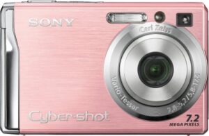 sony cybershot dscw80 7.2mp digital camera with 3x optical zoom and super steady shot (pink) (old model)