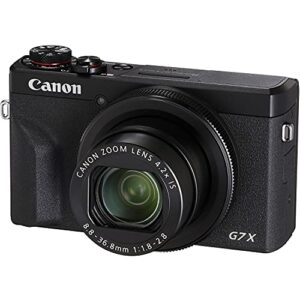 Canon PowerShot G7 X Mark III Digital Camera (Black) with Accessory Bundle - Includes: SanDisk Ultra 64GB SDXC Memory Card, Replacement Battery, Full Size Tripod, Carrying Case & More