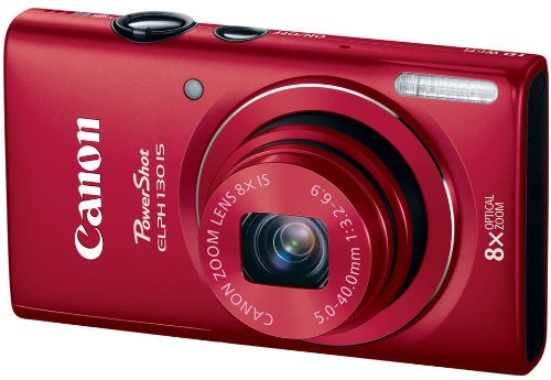 Canon PowerShot ELPH 130 IS 16.0 MP Digital Camera with 8x Optical Zoom 28mm Wide-Angle Lens and 720p HD Video Recording (Red) (Discontinued by Manufacturer)