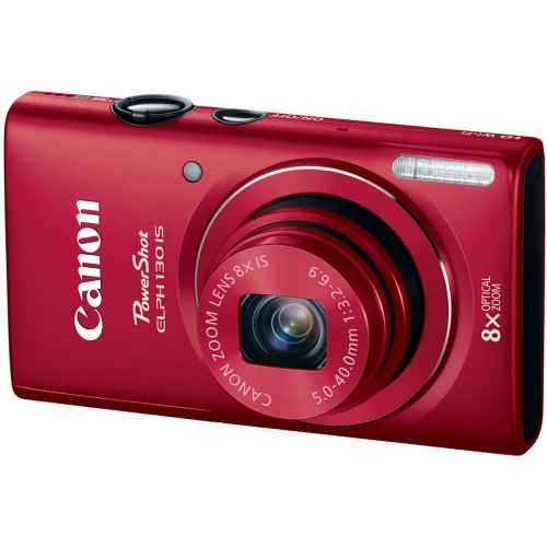 Canon PowerShot ELPH 130 IS 16.0 MP Digital Camera with 8x Optical Zoom 28mm Wide-Angle Lens and 720p HD Video Recording (Red) (Discontinued by Manufacturer)