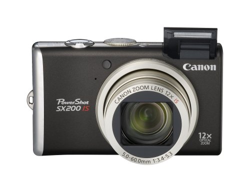 Canon PowerShot SX200IS 12 MP Digital Camera with 12x Wide Angle Optical Image Stabilized Zoom and 3.0-inch LCD (Black)