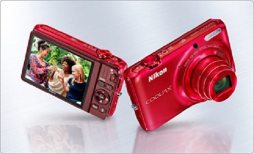 Nikon COOLPIX S6500 Wi-Fi Digital Camera with 12x Zoom (Red)