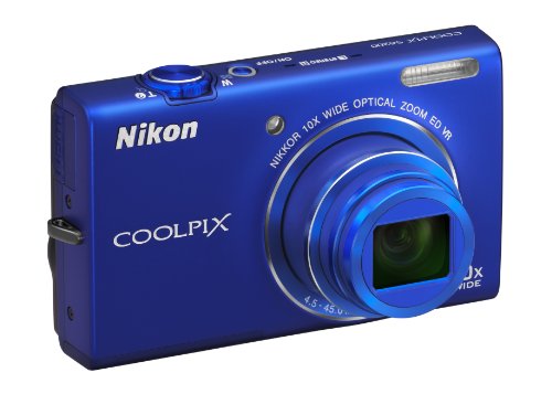 Nikon COOLPIX S6200 16 MP Digital Camera with 10x Optical Zoom NIKKOR ED Glass Lens and HD 720p Video (Blue)