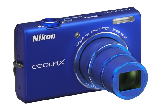 Nikon COOLPIX S6200 16 MP Digital Camera with 10x Optical Zoom NIKKOR ED Glass Lens and HD 720p Video (Blue)