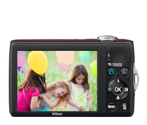 Nikon COOLPIX L24 14 MP Digital Camera with 3.6x NIKKOR Optical Zoom Lens and 3-Inch LCD (Red)