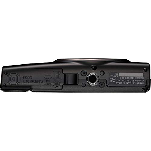 Canon PowerShot ELPH 360 HS Digital Camera (Black) (1075C001) + 64GB Memory Card + Case + Card Reader + Flex Tripod + Memory Wallet + Cap Keeper + Cleaning Kit (Renewed)
