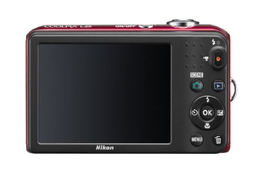 Nikon COOLPIX L28 20.1 MP Digital Camera with 5x Zoom Lens and 3" LCD (Red) (OLD MODEL)