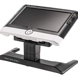 Eschenbach Visolux Digital HD Bundle with Bumper Case and Base- Advanced Portable Color Video Magnifier (7” LCD Screen with Anti-Glare Coating, HD Camera, & Built-in Stand) with Liberty Cleaning Cloth