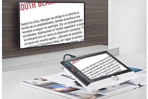 Eschenbach Visolux Digital HD Bundle with Bumper Case and Base- Advanced Portable Color Video Magnifier (7” LCD Screen with Anti-Glare Coating, HD Camera, & Built-in Stand) with Liberty Cleaning Cloth