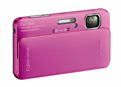 Sony Cyber-Shot DSC-TX10 16.2 MP Waterproof Digital Still Camera with Exmor R CMOS Sensor, 3D Sweep Panorama, and Full HD 1080/60i Video (Pink)