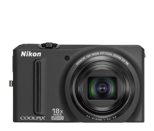 Nikon COOLPIX S9100 12.1 MP CMOS Digital Camera with 18x NIKKOR ED Wide-Angle Optical Zoom Lens and Full HD 1080p Video (Black) (OLD MODEL)