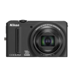 nikon coolpix s9100 12.1 mp cmos digital camera with 18x nikkor ed wide-angle optical zoom lens and full hd 1080p video (black) (old model)