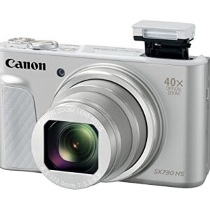 Canon Cameras US 1792C001Canon PowerShot SX730 Digital Camera w/40x Optical Zoom & 3 Inch Tilt LCD - Wi-Fi, NFC, & Bluetooth Enabled (Silver), 6.30 Inch x 5.80 Inch x 2.70 Inch