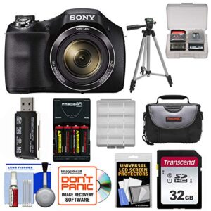 sony cyber-shot dsc-h300 digital camera with 32gb card + batteries & charger + case + tripod kit