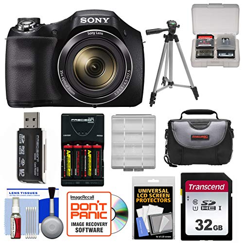 Sony Cyber-Shot DSC-H300 Digital Camera with 32GB Card + Batteries & Charger + Case + Tripod Kit