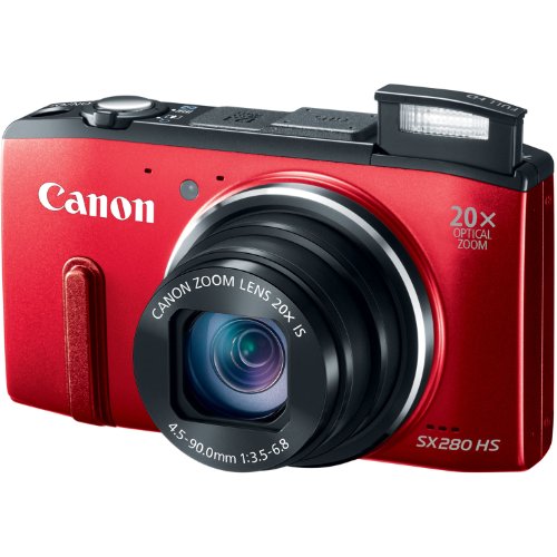 Canon PowerShot SX280 12MP Digital Camera with 20x Optical Image Stabilized Zoom with 3-Inch LCD (Red) (OLD MODEL)