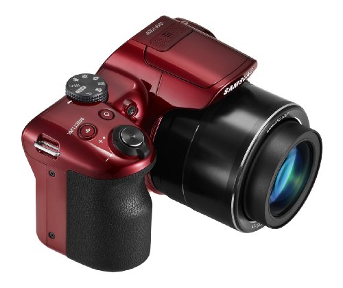 Samsung WB1100F 16.2MP CCD Smart WiFi & NFC Digital Camera with 35x Optical Zoom, 3.0" LCD and 720p HD Video (Red)