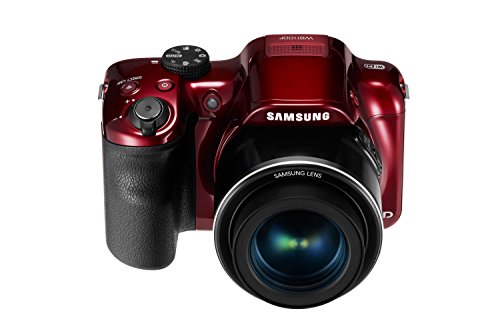 Samsung WB1100F 16.2MP CCD Smart WiFi & NFC Digital Camera with 35x Optical Zoom, 3.0" LCD and 720p HD Video (Red)