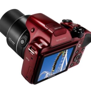 Samsung WB1100F 16.2MP CCD Smart WiFi & NFC Digital Camera with 35x Optical Zoom, 3.0" LCD and 720p HD Video (Red)