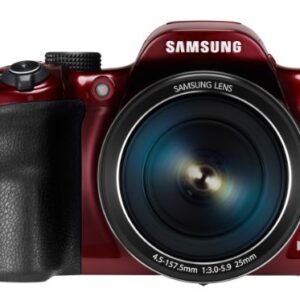 Samsung WB1100F 16.2MP CCD Smart WiFi & NFC Digital Camera with 35x Optical Zoom, 3.0" LCD and 720p HD Video (Red)