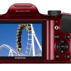 Samsung WB1100F 16.2MP CCD Smart WiFi & NFC Digital Camera with 35x Optical Zoom, 3.0" LCD and 720p HD Video (Red)