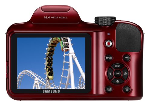 Samsung WB1100F 16.2MP CCD Smart WiFi & NFC Digital Camera with 35x Optical Zoom, 3.0" LCD and 720p HD Video (Red)