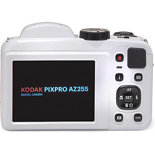 Kodak AZ255-WH PIXPRO Astro Zoom 16MP Digital Camera 25X Optical Zoom White Bundle with Lexar 32GB High-Performance 800x UHS-I SDHC Memory Card Blue Series