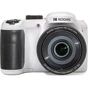 Kodak AZ255-WH PIXPRO Astro Zoom 16MP Digital Camera 25X Optical Zoom White Bundle with Lexar 32GB High-Performance 800x UHS-I SDHC Memory Card Blue Series