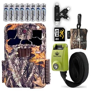 browning spec ops elite hp4 trail camera with batteries, 32 gb sd card, card reader, steel reinforced strap, and spudz microfiber cloth screen cleaner