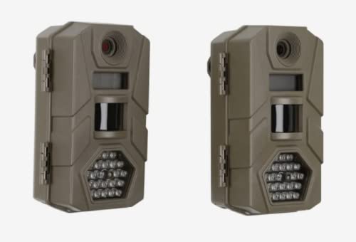 Tasco Trail Camera, 12MP, 2 Pack, Low Glow, Tan, Removable Battery Trays