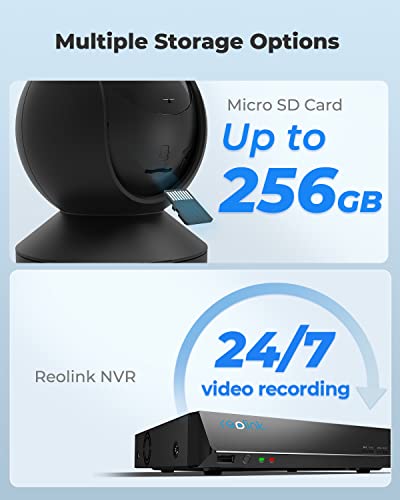 REOLINK E1 Pro 4MP Indoor WiFi Camera Bundle with 32GB Micro SD Card, 2.4/5 GHz Wi-Fi, Two Way Talk, Motion Tracking, Motion Detection for Baby and Pet Monitor