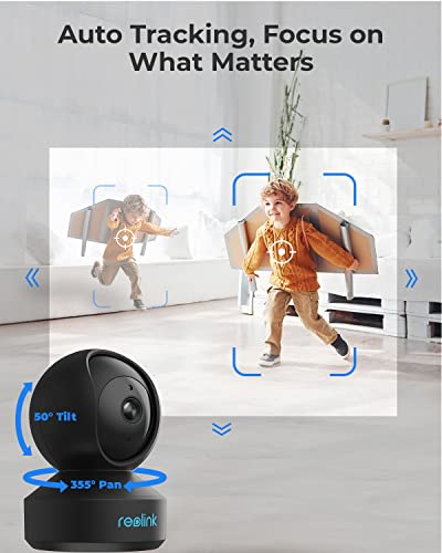 REOLINK E1 Pro 4MP Indoor WiFi Camera Bundle with 32GB Micro SD Card, 2.4/5 GHz Wi-Fi, Two Way Talk, Motion Tracking, Motion Detection for Baby and Pet Monitor