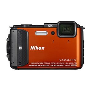 nikon – coolpix aw130 16.0-megapixel waterproof digital camera – orange