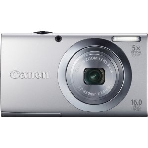 Canon PowerShot A2400 is 16.0 MP Digital Camera with 5X Optical Image Stabilized Zoom 24mm Wide-Angle Lens with 1080p Full HD Video Recording and 3.2-Inch Touch Panel LCD (Silver)