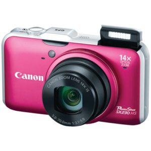 canon powershot sx230hs 12.1 mp digital camera with hs system and digic 4 image processor (red)