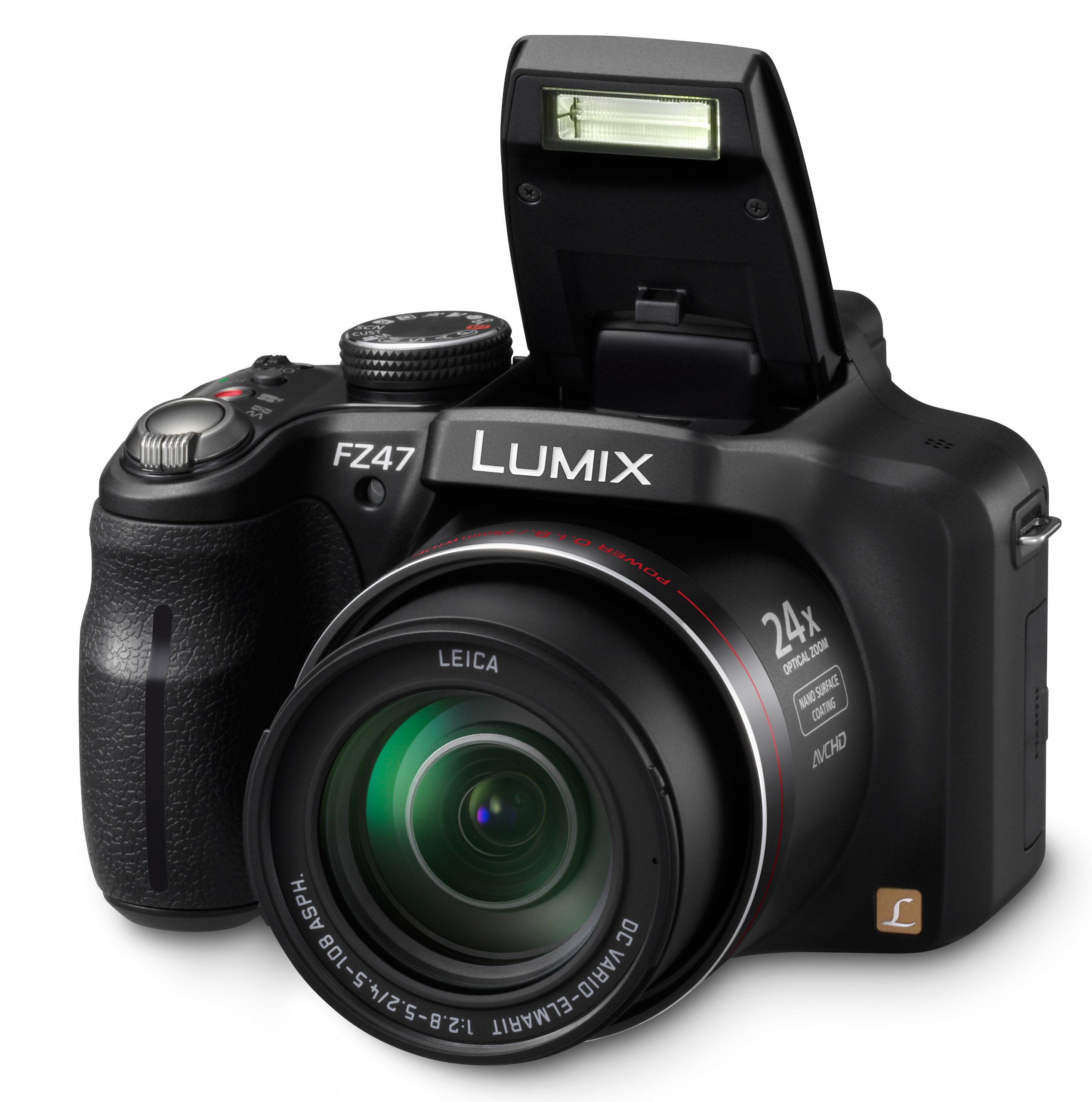 Panasonic Lumix DMC-FZ47K 12.1 MP Digital Camera with 24xOptical Zoom - Black (OLD MODEL)