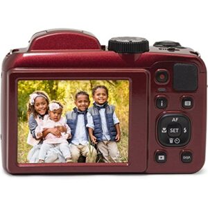 Kodak PIXPRO Astro Zoom AZ255-RD 16MP Digital Camera, 25X Optical Zoom, Red Bundle with Lexar 32GB High-Performance 800x UHS-I SDHC Memory Card + Deco Photo Camera Bag