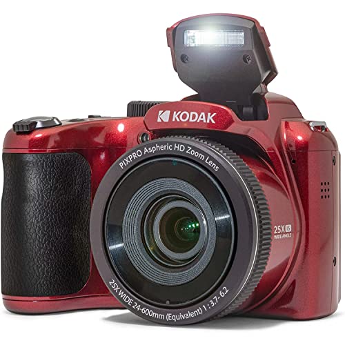 Kodak PIXPRO Astro Zoom AZ255-RD 16MP Digital Camera, 25X Optical Zoom, Red Bundle with Lexar 32GB High-Performance 800x UHS-I SDHC Memory Card + Deco Photo Camera Bag