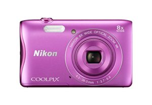 nikon coolpix s3700 digital camera with 8x optical zoom and built-in wi-fi (pink)