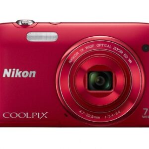 Nikon COOLPIX S3500 20.1 MP Digital Camera with 7x Zoom (Red) (OLD MODEL)