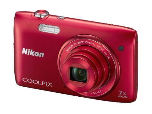 Nikon COOLPIX S3500 20.1 MP Digital Camera with 7x Zoom (Red) (OLD MODEL)